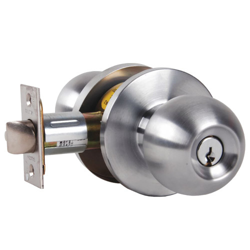 Falcon W511PD HAN 626 Grade 2 Entry/Office Cylindrical Lock Key in Lever Cylinder Hana Knob Standard Rose Satin Chrome Finish Non-Handed