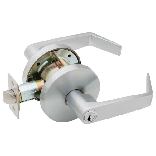 Falcon W501CP6D D 626 Grade 2 Entry Cylindrical Lock Key in Lever Cylinder Dane Lever Standard Rose Satin Chrome Finish Non-handed W501CP6D D 626