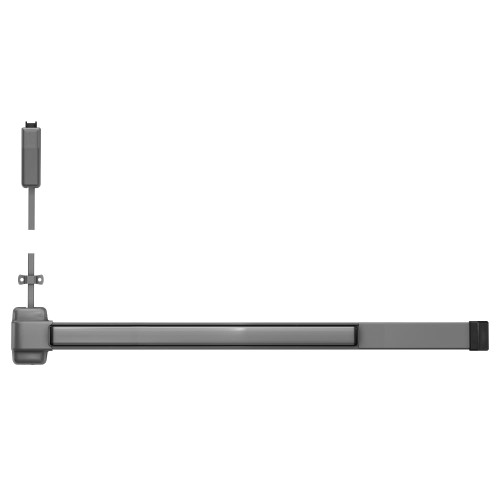 Von Duprin 2227EO-F 4 689 LBR Grade 1 Surface Vertical Rod Exit Bar 48 Fire-Rated Device Fits 84 Door Exit Only Less Bottom Rod Less Dogging Aluminum Painted Finish Field Reversible 2227EO-F 4 689 LBR
