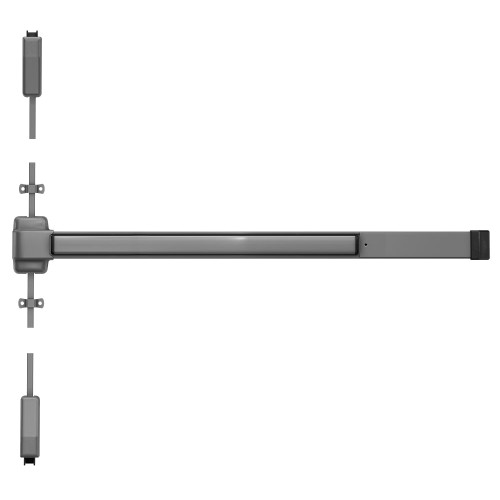 Von Duprin 2227EO 4 689 Grade 1 Surface Vertical Rod Exit Bar 48 Device Fits 84 Door Exit Only Hex Key Dogging Aluminum Painted Finish Field Reversible 2227EO 4 689
