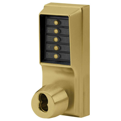Kaba Simplex 1021C-26D-41 Grade 1 Pushbutton Cylindrical Knob Lock Combination Entry Function with Key Override 2-3/4 Backset 1/2 Throw Latch Corbin Russwin 6-Pin LFIC Prep Less Core Satin Chrome Finish Field Reversible 1021C-26D-41
