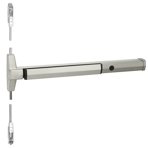 Yale 7225 36 630 7200 Series Narrow Stile Concealed Vertical Rod Exit Device Cylinder Dogging 36 Device Satin Stainless Steel