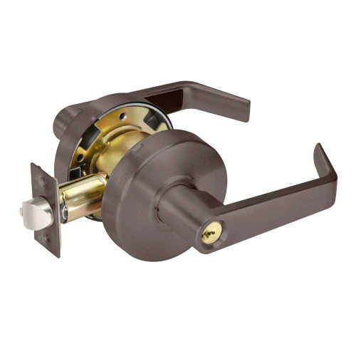 Yale AU4604LN 613E Grade 2 Entry Cylindrical Lock Augusta Lever Conventional Cylinder Dark Oxidized Bronze Finish Non-handed AU4604LN 613E