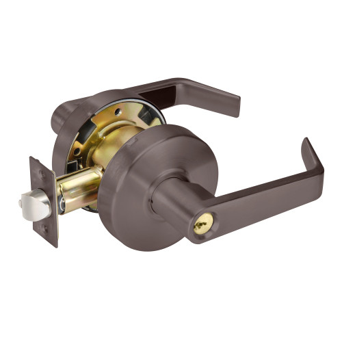 Yale AU4604LN 613E Grade 2 Entry Cylindrical Lock Augusta Lever Conventional Cylinder Dark Oxidized Bronze Finish Non-handed
