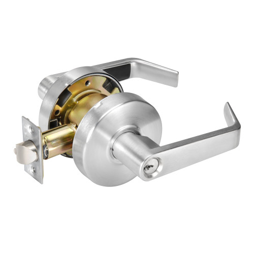 Yale AU4605LN 2806 626 Grade 2 Storeroom/Closet Cylindrical Lock Augusta Lever Schlage Conventional Cylinder C Keyway Satin Chrome Finish Non-handed