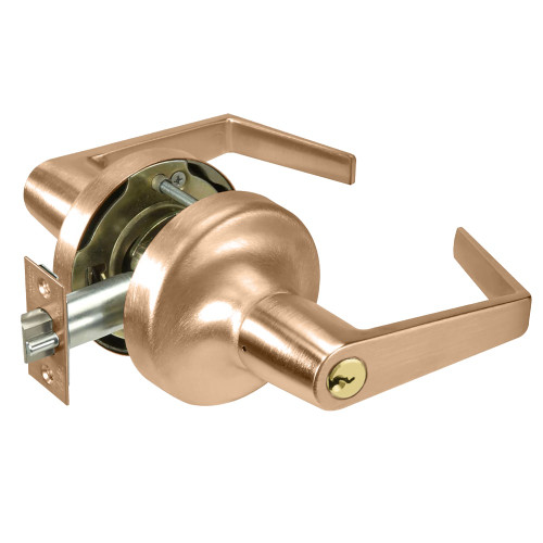 Yale AU5321LN 612 Grade 2 Communicating Cylindrical Lock Augusta Lever Conventional Cylinder Satin Bronze Finish Non-handed