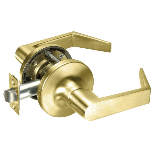 Yale AU5401LN 606 Grade 1 Passage/Closet Latch Cylindrical Lock Augusta Lever Non-Keyed Satin Brass Finish Non-handed