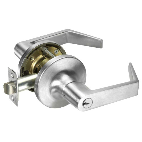 Yale AU5490LN REX 626 24V Fail Safe 24V Electrified Cylindrical Lock AU Lever Design REX Switch Satin Chrome AU5490LN REX 626 24V