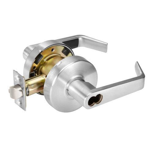Yale B-AU4605LN 626 Grade 2 Storeroom/Closet Cylindrical Lock Augusta Lever SFIC Less Core Satin Chrome Finish Non-handed B-AU4605LN 626