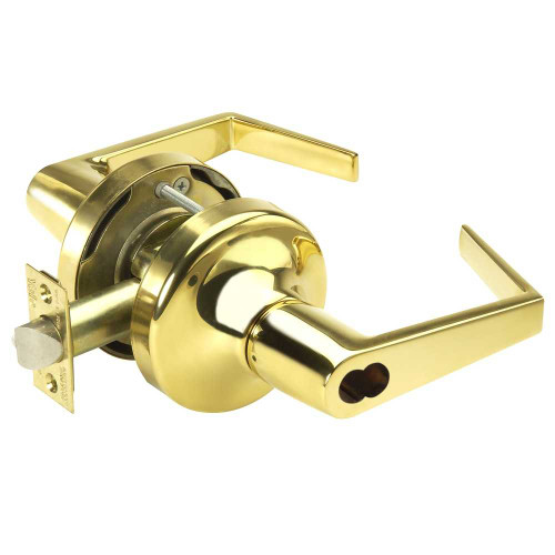 Yale B-AU5304LN 605 Grade 2 Entry Cylindrical Lock Augusta Lever SFIC Less Core Bright Brass Finish Non-handed B-AU5304LN 605