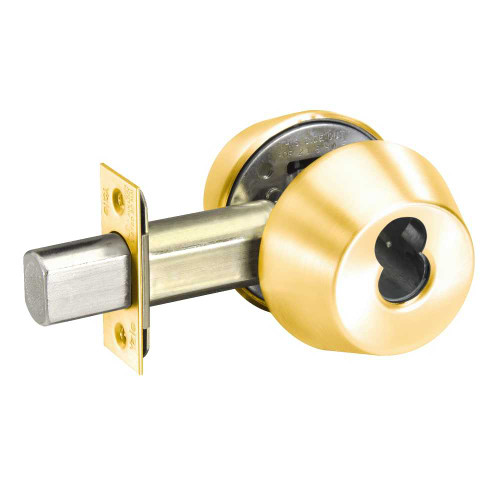 Yale B-D221 605 Double Cylinder Deadbolt Grade 2 SFIC Prep Less Core 2-3/8 Backset 2-1/4 x 1 Face Bright Brass B-D221 605