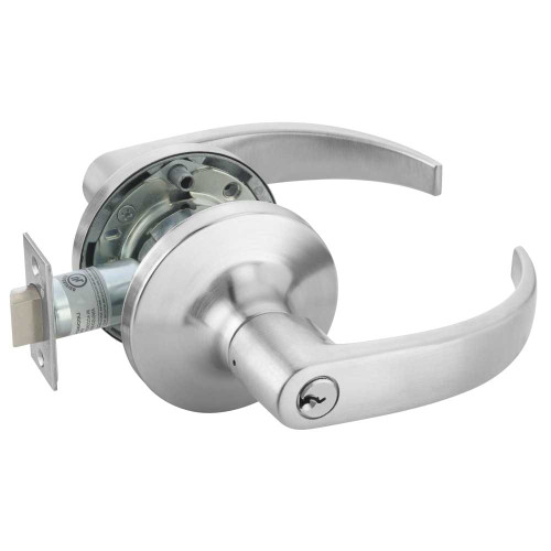 Yale PB5490LN REX 626 24V Fail Safe 24V Electrified Cylindrical Lock PB Lever Design REX Switch Satin Chrome PB5490LN REX 626 24V