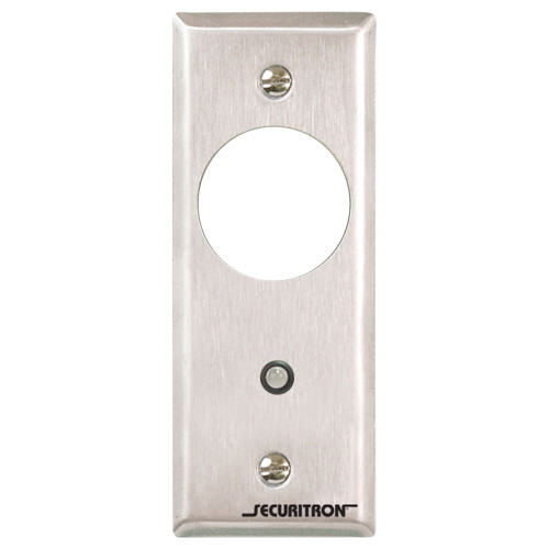 Securitron MKN2 Momentary Keyswitch DPDT Less Mortise Cylinder Narrow Plate Stainless Steel