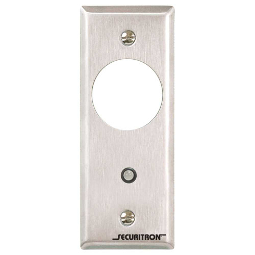 Securitron MKN2 Momentary Keyswitch DPDT Less Mortise Cylinder Narrow Plate Stainless Steel MKN2