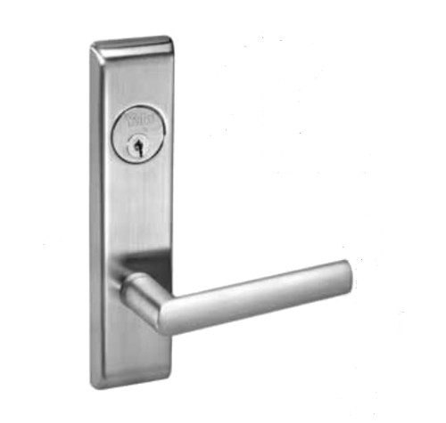 Yale VICN8891FL 626 12V REX Grade 1 Electric Mortise Lock Outside Fail Secure Single Cylinder Virginia Lever CN Escutcheon Para Keyway Conventional Cylinder 12VDC Request to Exit Switch Satin Chromium Plated Finish VICN8891FL 626 12V REX