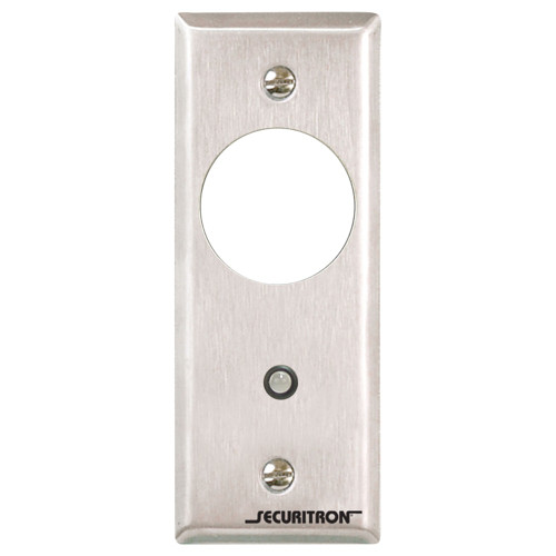 Securitron MKAN2 Alternate Action Keyswitch with Sounder Single Gang DPDT Less Mortise Cylinder Narrow Plate Stainless Steel
