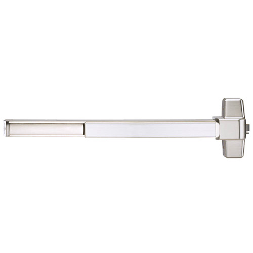 Marks M9900F/32D-48 Grade 1 Rim Exit Bar Wide Stile Pushpad 48 Fire-Rated Device Exit Only Less Dogging Satin Stainless Steel Finish Non-Handed