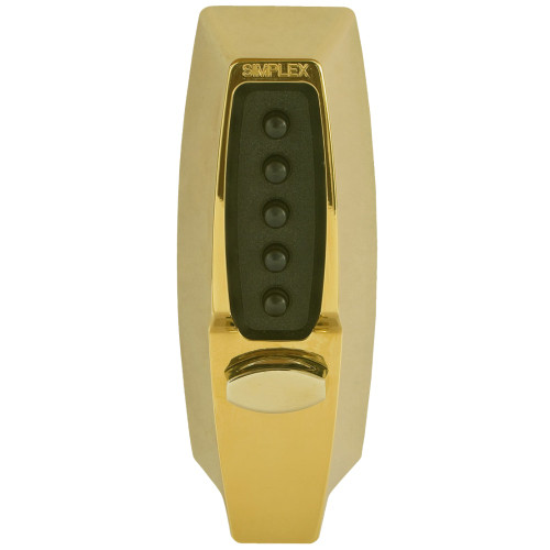 Kaba Simplex 7102-03-41 Combination Deadbolt 2-3/4 Backset Bright Brass