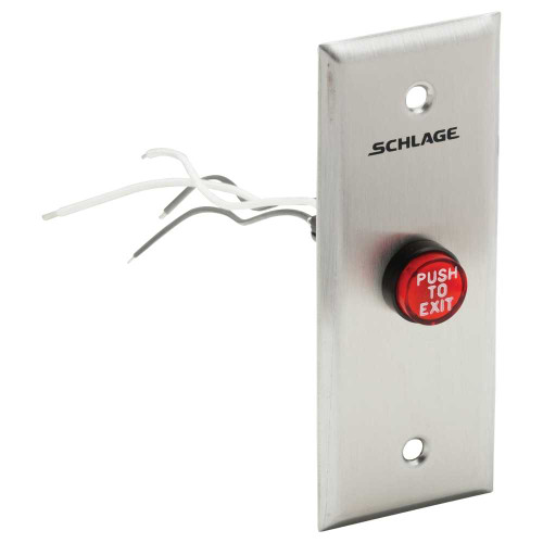 Schlage Electronics 701RD EX NS 5/8 Button Red PUSH TO EXIT Narrow Stile 701RD EX NS
