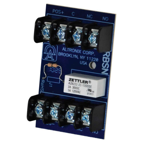 Altronix RBSN Relay Module 12/24VDC Operation at 15mA Draw DPDT Contacts Rated at 1A/120VAC or 2A/28VDC RBSN