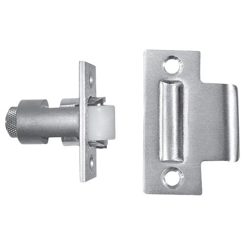 Rockwood 594 US26D Roller Latch 1-1/8 by 2-1/4 Latch Face 1-1/8 by 2-3/4 Strike Solid Nylon Roller Satin Chrome Finish