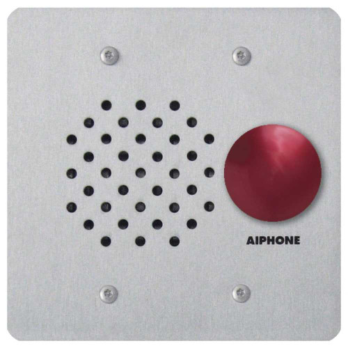 Aiphone LE-SSR Flush Mount 2-Gang Sub Station SS W/ Red Mushroom Button LE-SSR