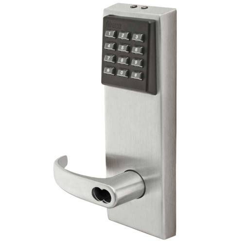 BEST 9KZ37DV14KPSTK626 9KZ Keypad EZ Cylindrical Lock 2-3/4 Backset 7-Pin Housing; Accepts all BEST Cores DV with Key Function Curved with Return Keypad Trim Standard Strike Satin Chrome 9KZ37DV14KPSTK626