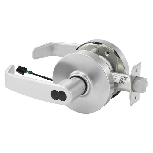 Sargent 2870-10G71-24V LL 26D Electrified Cylindrical Lock Fail Secure 24V LL Design SFIC Prep Less Core Satin Chrome 2870-10G71-24V LL 26D