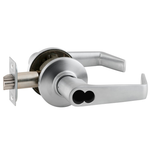 Schlage S80JD SAT 626 Grade 2 Tubular Lock Storeroom Function Schlage FSIC Less Core Saturn Lever Satin Chrome Finish Non-Handed