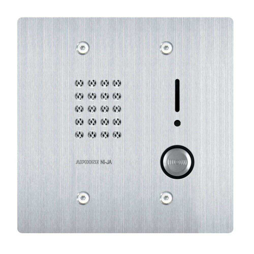 Aiphone NI-JA Audio Door Station Stainless Steel Panel Weather and Vandal Resistant Flush Mount Fits 2-Gang Box NI-JA