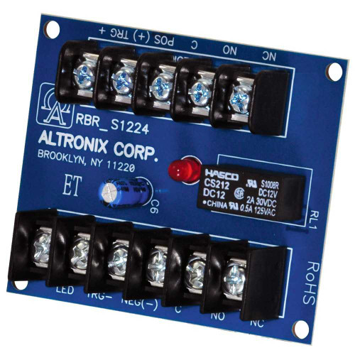 Altronix RBR1224 Electronic Toggle/Ratchet Relay 12/24VDC Operation at 20mA Draw DPDT Contacts Rated at 05A/120VAC or 2A/28VDC RBR1224