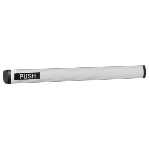 Falcon EL1490EO 36IN RHR US28 Concealed Vertical Rod Touchbar Exit Device 36 In Exit Only Electric Latch retraction Satin Aluminum Clear Anodized EL1490EO 36IN RHR US28