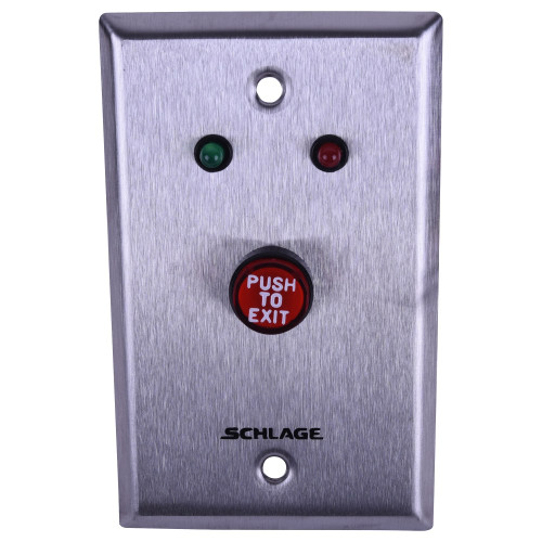 Schlage Electronics 701RD AA L2 7/8 Mushroom Button Red Two LEDs Red and Green Dual Voltage Alternate Action - Maintained