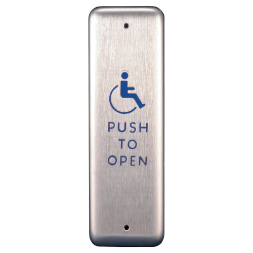 Precision CL2055 NARROW JAMB PLATE SWITCH HANDICAPPED LOGO PUSH TO OPEN STAINLESS STEEL 