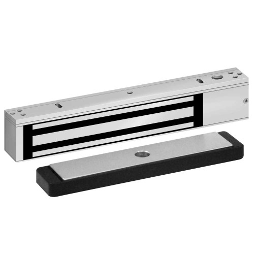 SDC 350V Single Narrow Line EMLock 12/24VDC 1200 lbs Holding Force Magnetic Bond Sensor Door Status Sensor LED Indicator Satin Aluminum Clear Anodized 350V