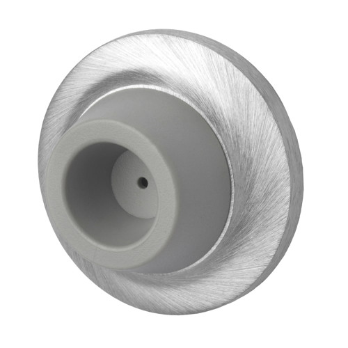 Rockwood 404 US26D Concave Solid Cast Wall Stop 1 Projection 2-7/16 Diameter Plastic Anchor Fastener Satin Chrome Finish