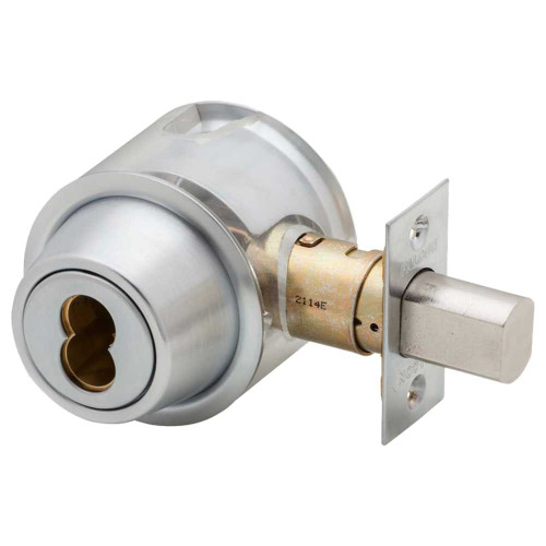 Falcon D141B 626 Single Cylinder Deadbolt SFIC Prep Less Core Satin Chrome D141B 626