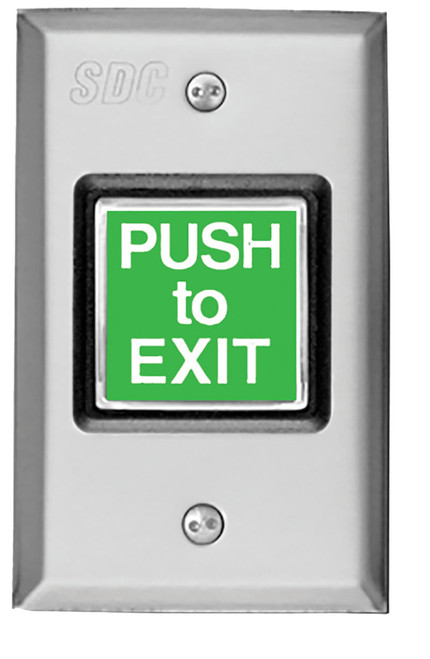 SDC 423U 2 Exit Switch 12/24VDC 2A DPDT Contact PUSH TO EXIT Integrated Electronic Timer Adjustable 1-60 Seconds Satin Stainless Steel