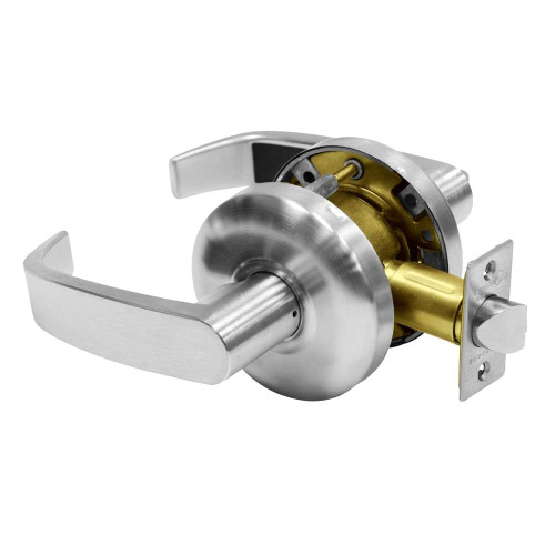 Sargent 28-65U15 KL 26D Grade 2 Passage Cylindrical Lock L Lever Non-Keyed Satin Chrome Finish Non-handed 28-65U15 KL 26D