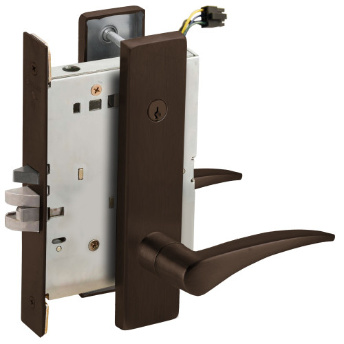 Schlage L9095ELC 12L 613 LH Grade 1 Electric Mortise Lock Both Sides Fail Safe with Dual Cylinder Override Concealed Cylinder S123 Keyway 12 Lever L Escutcheon Dark Oxidized Satin Bronze Oil Rubbed Finish Left-Handed