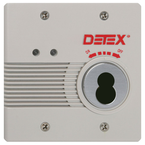 Detex EAX-2500FK GRAY IC7 EAX-2500 Series - Wall Mount Kit - Flush Mount AC/DC Powered Alarm EA-561 Warning Sign Black Box Included Flush Magnetic Switch Contacts and 24VAC Transformer Included 7-Pin IC Cylinder Housing Factory Installed Gray