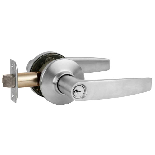 Schlage S70PD JUP 626 Grade 2 Tubular Lock Classroom Function Key in Lever Cylinder Jupiter Lever Satin Chrome Finish Non-Handed S70PD JUP 626