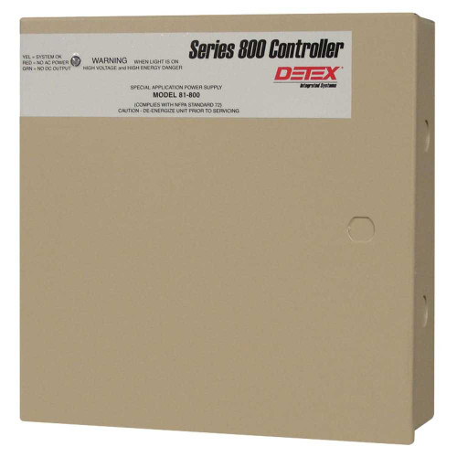 Detex 81-800 Series 800 Controller and Power Supply 1 Amp Continuous Powers and Controls ER Device for 1 Pair of Doors With Single Outputfor 1 Operator 81-800