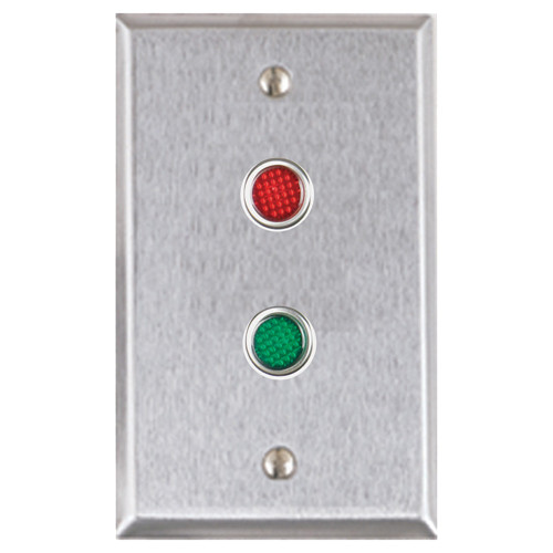 Alarm Controls RP-09L Remote Station Plate 1/2 Red/Green LED Satin Stainless Steel