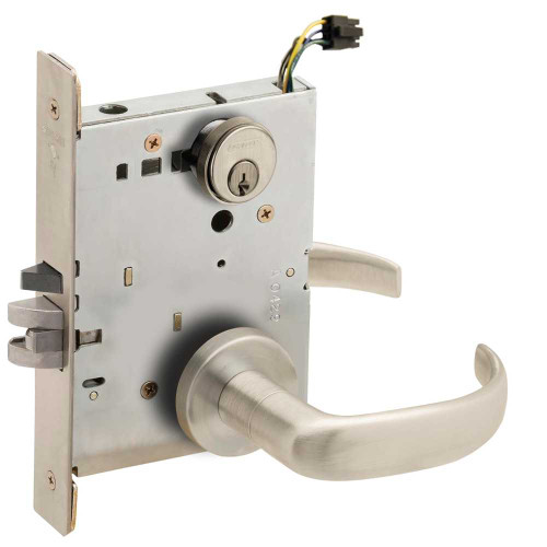 Schlage L9092EUP 17A 619 RX LX DPS Grade 1 Fail Secure Electric Mortise Lock Conventional Cylinder 17 Lever A Rose Request to Exit & Latchbolt Monitor & Door Position Sensor Satin Nickel Plated Clear Coated Finish Field Reversible L9092EUP 17A 619 RX LX DPS