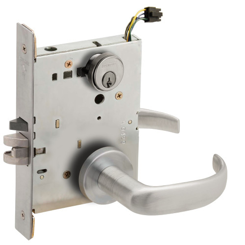 Schlage L9092EUP 17A 626 LX Grade 1 Fail Secure Electric Mortise Lock Conventional Cylinder 17 Lever A Rose Latchbolt Monitor Satin Chrome Finish Field Reversible
