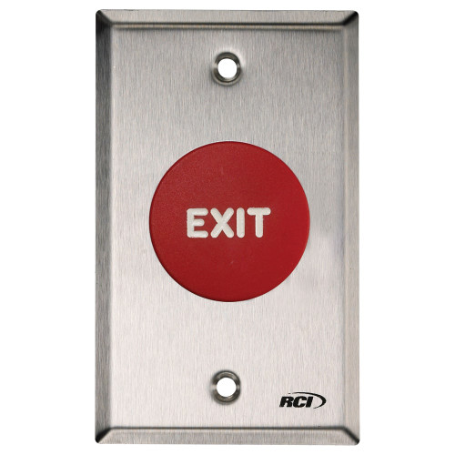 RCI 908-RE-MA 32D Exit Button Red EXIT Text Maintained 