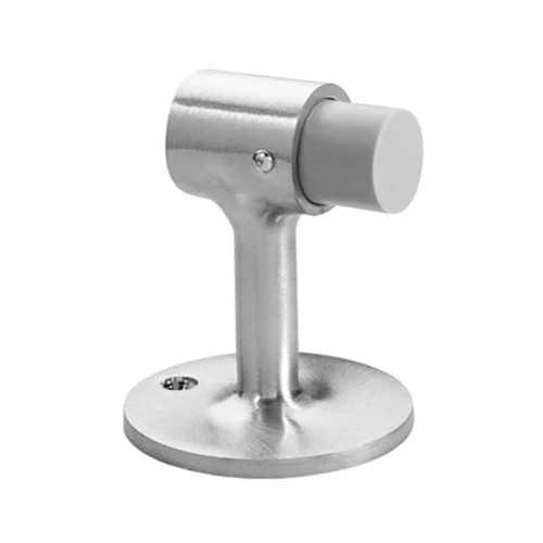 Rockwood 471 US26D Door Stop 3 Height 2-1/2 Diameter Base Plastic and Lead Anchor Fasteners Satin Chrome Finish