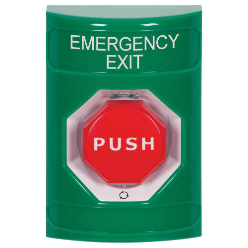 STI SS2109EX-EN Stopper Station Green No Cover Turn-to-Reset Illuminated EMERGENCY EXIT English SS2109EX-EN