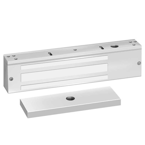 SDC 1571VD Single EMLock Magnetic Locks Automatic Voltage Sensing Input Door Position Switch 1200 lbs Holding Force Satin Aluminum Clear Anodized 1571VD